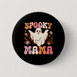 Retro Groovy Halloween Ghost Spooky Mama Costume 6 Cm Round Badge
