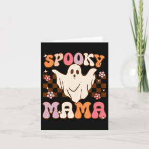 Retro Groovy Halloween Ghost Spooky Mama Costume Card