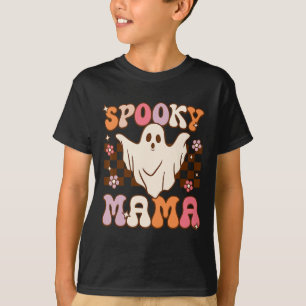 Retro Groovy Halloween Ghost Spooky Mama Costume T-Shirt