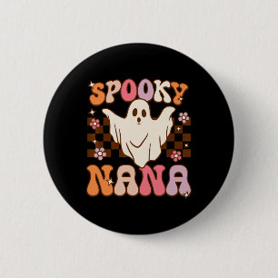 Retro Groovy Halloween Ghost Spooky Nana Costume 6 Cm Round Badge