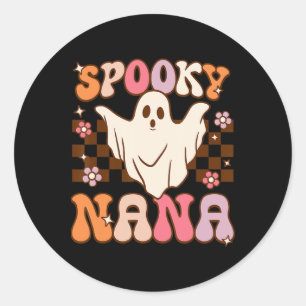 Retro Groovy Halloween Ghost Spooky Nana Costume Classic Round Sticker