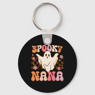 Retro Groovy Halloween Ghost Spooky Nana Costume  Key Ring