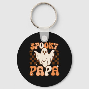 Retro Groovy Halloween Ghost Spooky Papa Costume  Key Ring
