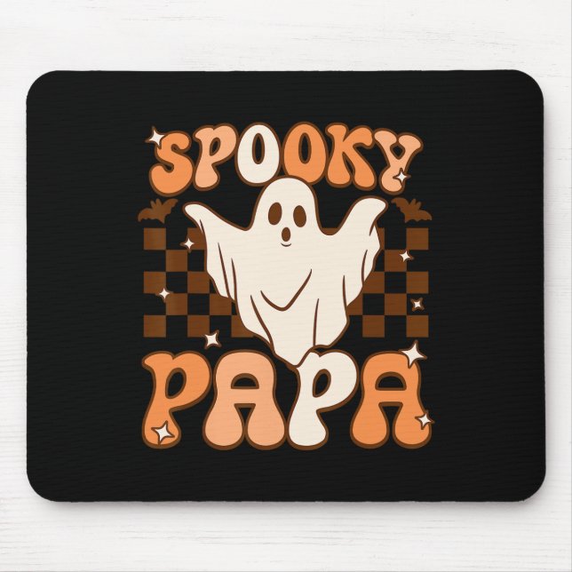 Retro Groovy Halloween Ghost Spooky Papa Costume  Mouse Mat (Front)