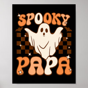 Retro Groovy Halloween Ghost Spooky Papa Costume Poster