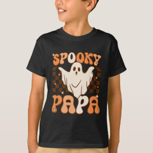 Retro Groovy Halloween Ghost Spooky Papa Costume T-Shirt