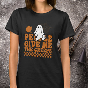 Retro Groovy Halloween People Give Me The Creeps T-Shirt