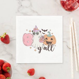 Retro Groovy Halloween Spooky Boo Y’all  Napkin