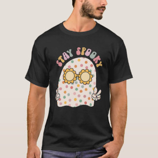 Retro Groovy Halloween Stay Spooky Cute Ghost Spoo T-Shirt
