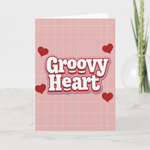 Retro Groovy Heart Love Card