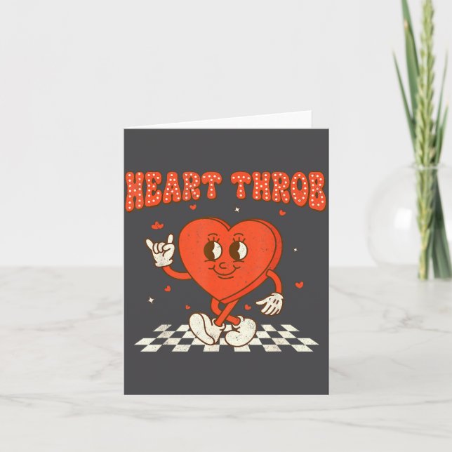 Retro Groovy Heart Throb Valentines Day Toddlers B Card (Front)