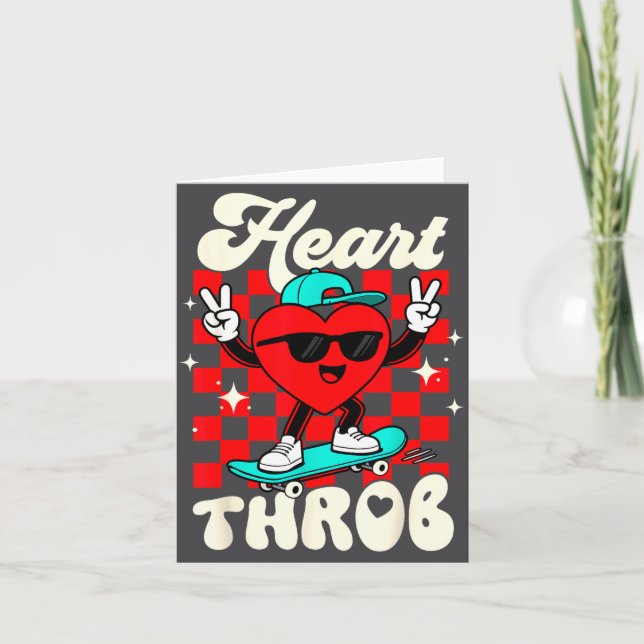 Retro Groovy Heart Throb Valentines Day Toddlers B Card (Front)