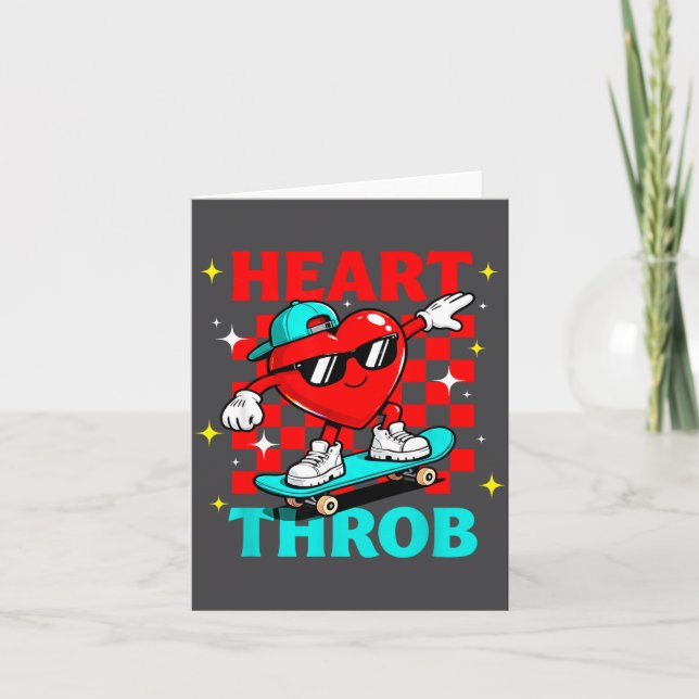 Retro Groovy Heart Throb Valentines Day Toddlers B Card (Front)