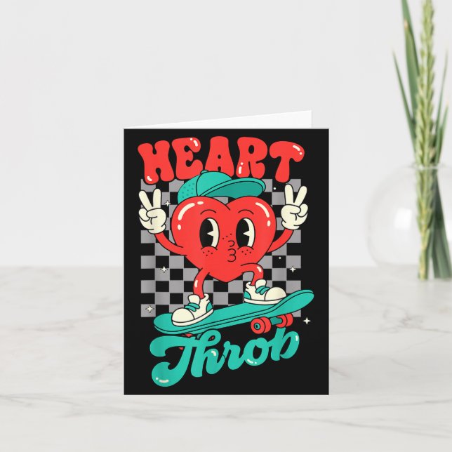 Retro Groovy Heart Throb Valentines Day Toddlers B Card (Front)