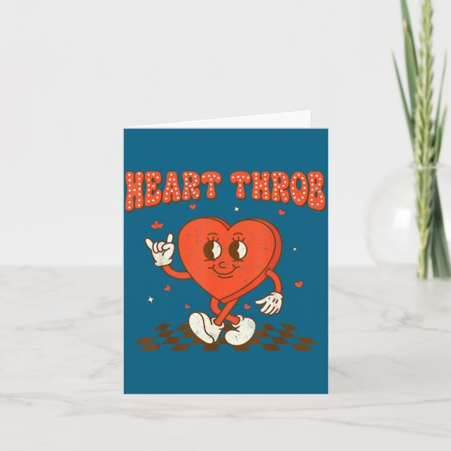 Retro Groovy Heart Throb Valentines Day Toddlers B Card (Front)