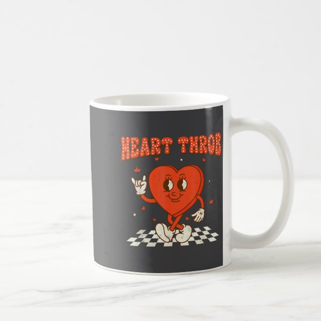 Retro Groovy Heart Throb Valentines Day Toddlers B Coffee Mug (Right)