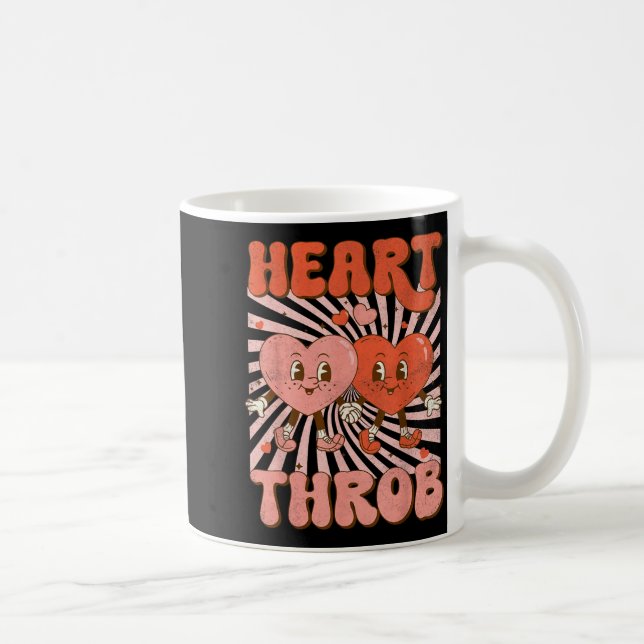 Retro Groovy Heart Throb Valentines Day Toddlers B Coffee Mug (Right)