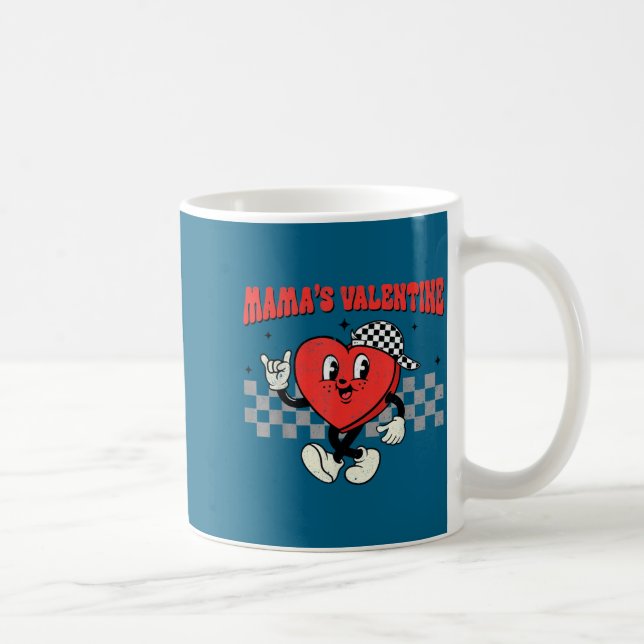 Retro Groovy Heart Throb Valentines Day Toddlers B Coffee Mug (Right)