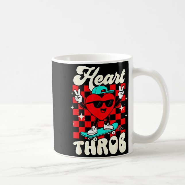 Retro Groovy Heart Throb Valentines Day Toddlers B Coffee Mug (Right)