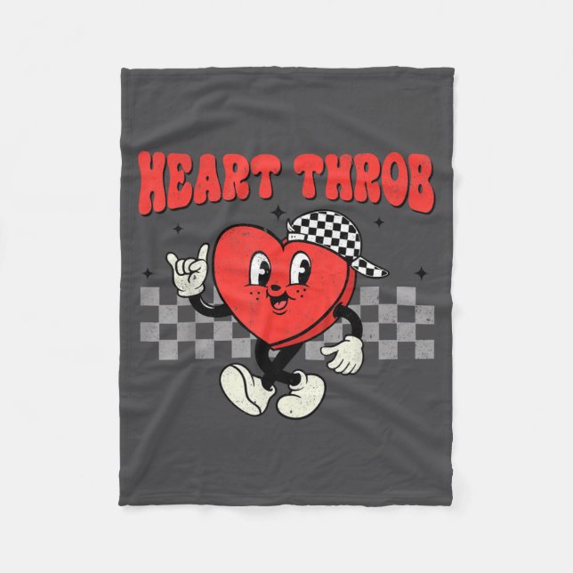 Retro Groovy Heart Throb Valentines Day Toddlers B Fleece Blanket (Front)