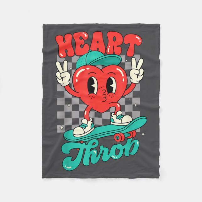 Retro Groovy Heart Throb Valentines Day Toddlers B Fleece Blanket (Front)