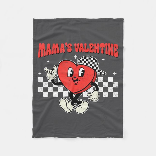 Retro Groovy Heart Throb Valentines Day Toddlers B Fleece Blanket (Front)