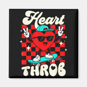 Retro Groovy Heart Throb Valentines Day Toddlers B Magnet