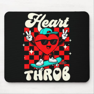 Retro Groovy Heart Throb Valentines Day Toddlers B Mouse Mat