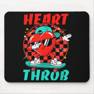 Retro Groovy Heart Throb Valentines Day Toddlers B Mouse Mat