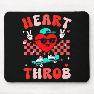 Retro Groovy Heart Throb Valentines Day Toddlers B Mouse Mat