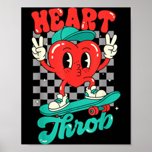 Retro Groovy Heart Throb Valentines Day Toddlers B Poster