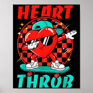 Retro Groovy Heart Throb Valentines Day Toddlers B Poster