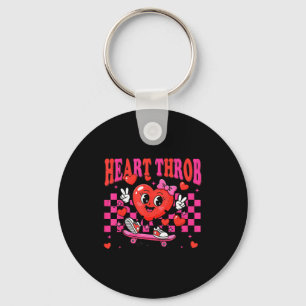 Retro Groovy Heart Throb Valentines Day Toddlers G Key Ring