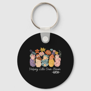 Retro Groovy Helping Little Ones Bloom Nicu Nurse Key Ring