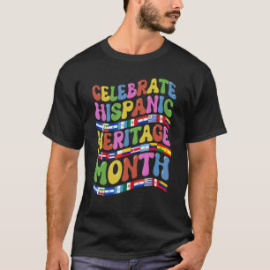 Retro Groovy Hispanic Heritage Month Latino Countr T-Shirt