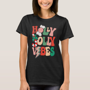 Retro Groovy Holly Xmas Jolly Vibes Christmas For  T-Shirt