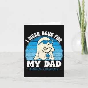 Retro Groovy I Wear Blue For My Dad Diabetes T1d A Card