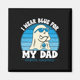 Retro Groovy I Wear Blue For My Dad Diabetes T1d A Magnet