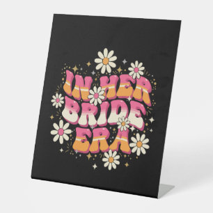 Retro Groovy In Her Bride Era 70s Bachelorette Pedestal Sign