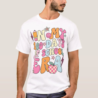 Retro Groovy In My 100 Days Of School Era 100 Day T-Shirt