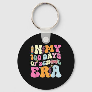 Retro Groovy In My 100 Days Of School Era 100 Days Key Ring