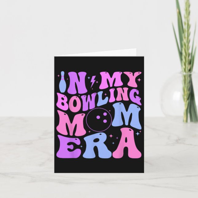 Retro Groovy In My Bowling Mum Era Funny  Card (Front)