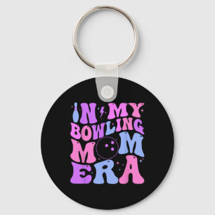 Retro Groovy In My Bowling Mum Era Funny Key Ring