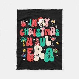 Retro Groovy In My Christmas In July Era Summer Dr Fleece Blanket