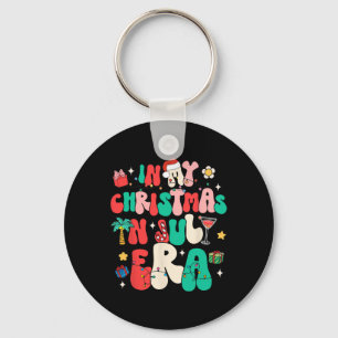 Retro Groovy In My Christmas In July Era Summer Dr Key Ring