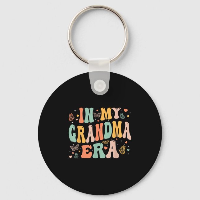 Retro Groovy In My Grandma Era Mother's Day Women  Key Ring (Front)