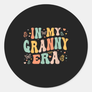 Retro Groovy In My Granny Era Mother's Day Women  Classic Round Sticker