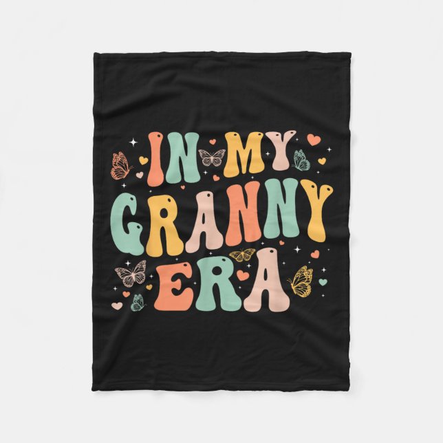 Retro Groovy In My Granny Era Mother's Day Women  Fleece Blanket (Front)