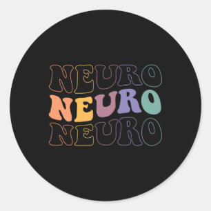 Retro Groovy In My Neuro Nurse Era Neuro Nursing G Classic Round Sticker