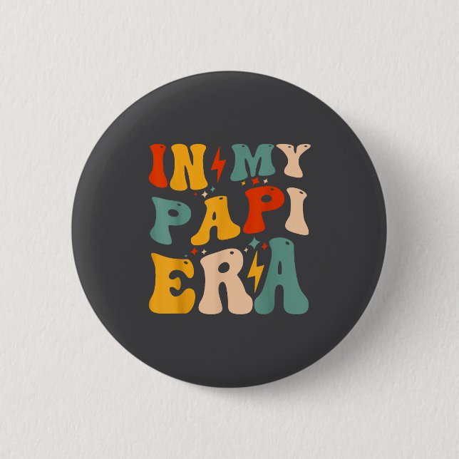 Retro Groovy In My Pa Era Funny Father's Day Mens  6 Cm Round Badge (Front)